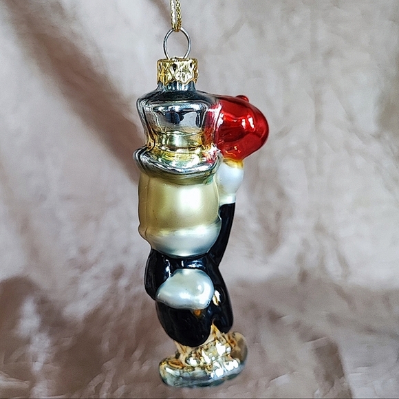 Jiminy Cricket Blown Mercury Glass Pinnochio Disney Christmas Ornament Vintage - Picture 3 of 10
